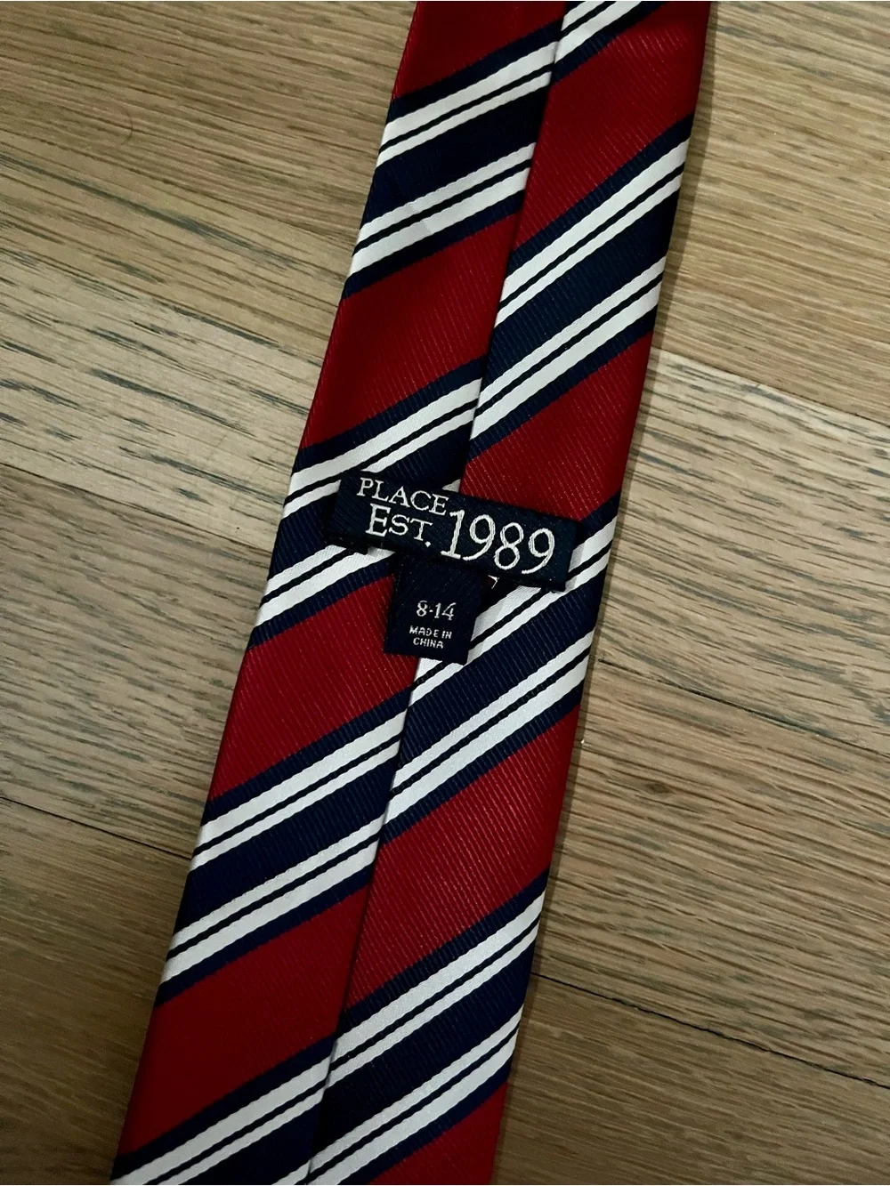 The Children’s Place Boys Striped Tie Color: CLASSIC RED. Size 8-14.
